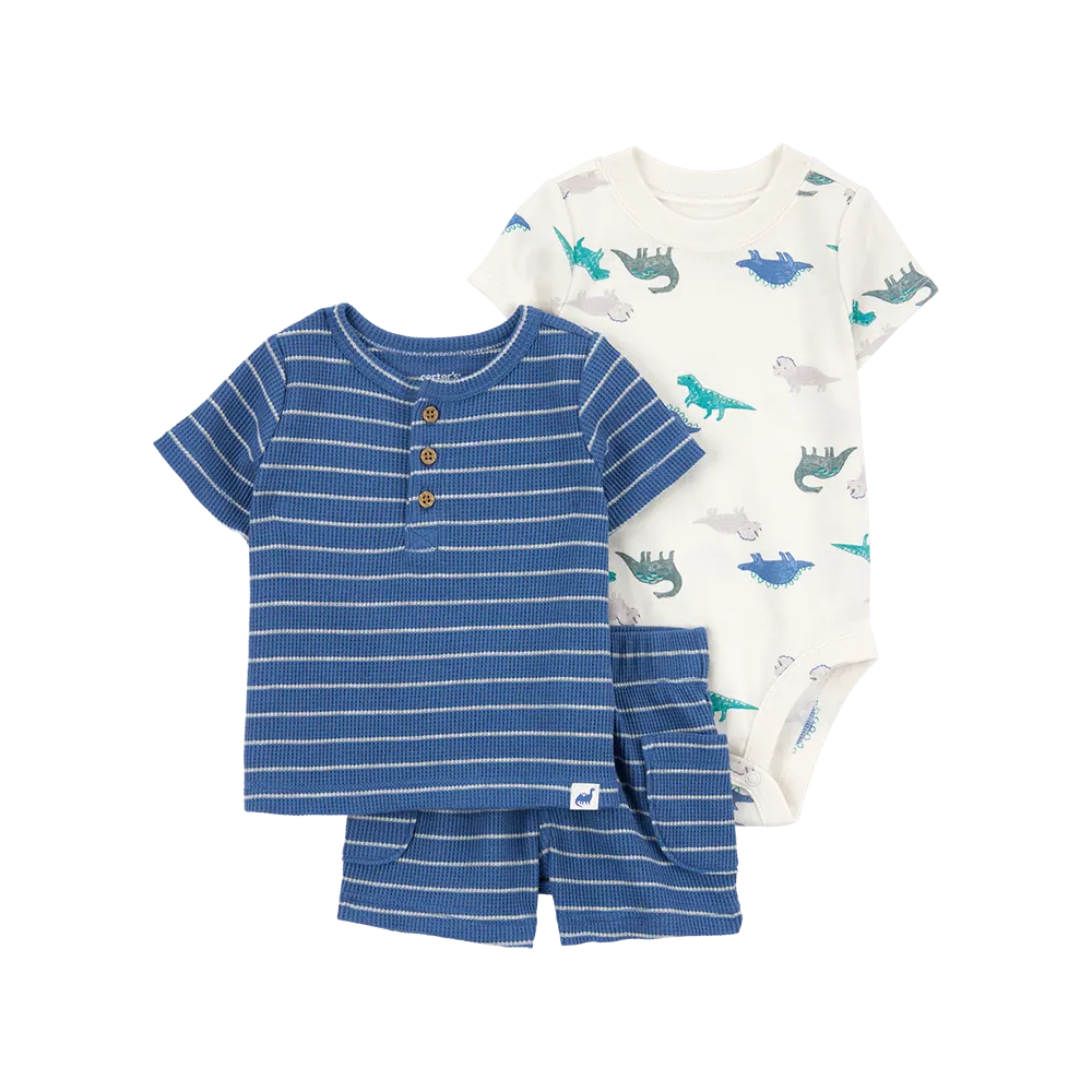 Ensemble 3 pièces dinosaure pour bébé garçon
