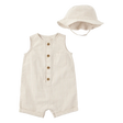 Ensemble barboteuse et chapeau en coton bébé garçon