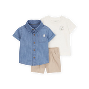 Ensemble 3 pièces tropical pour bébé garçon - Coton