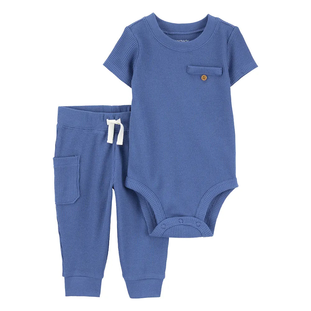 Ensemble body et pantalon gaufré bébé garçon