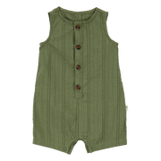 Barboteuse boutonnée en coton bébé garçon - Vert