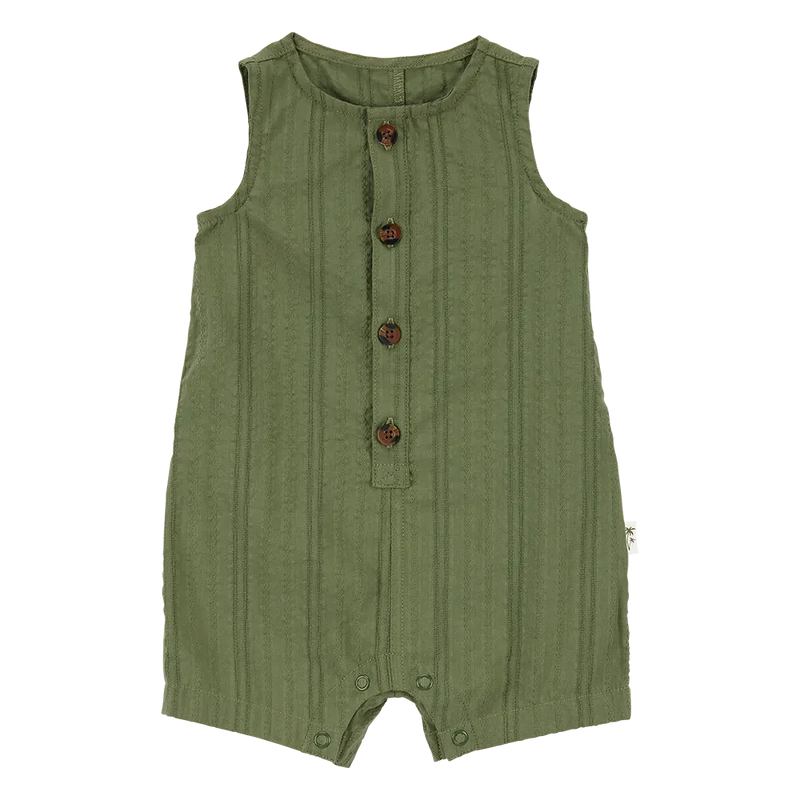 Barboteuse Boutonnée en Coton Bébé Garçon Carter's - Vert