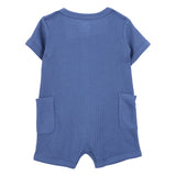 Barboteuse à Manches Courtes Bébé Garçon Carter's - Bleu Marine