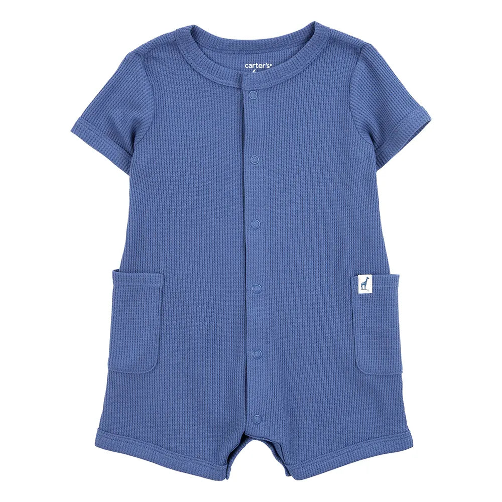 Barboteuse à manches courtes bébé garçon - Bleu marine
