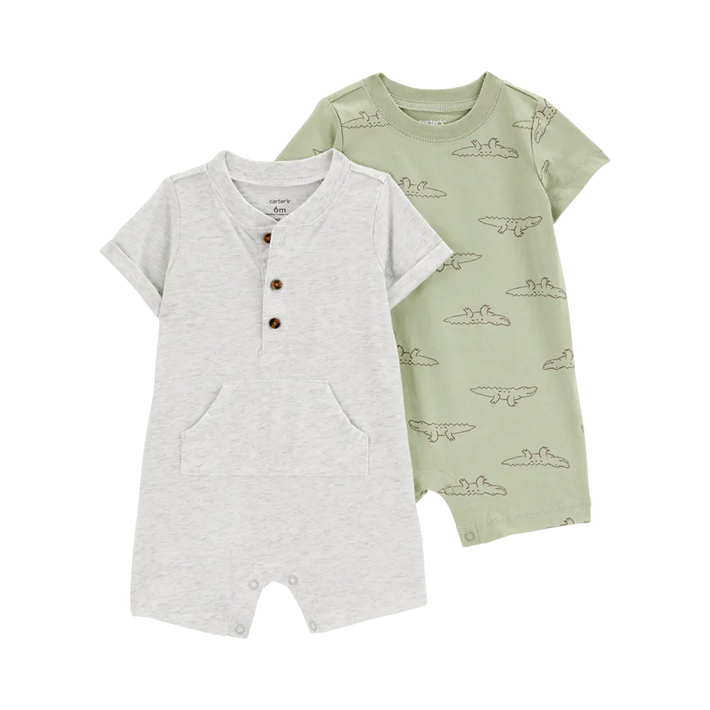 Lot de 2 barboteuses en coton bébé garçon
