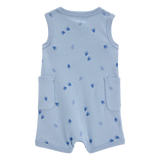 Barboteuse en coton dinosaure bébé garçon - Bleu