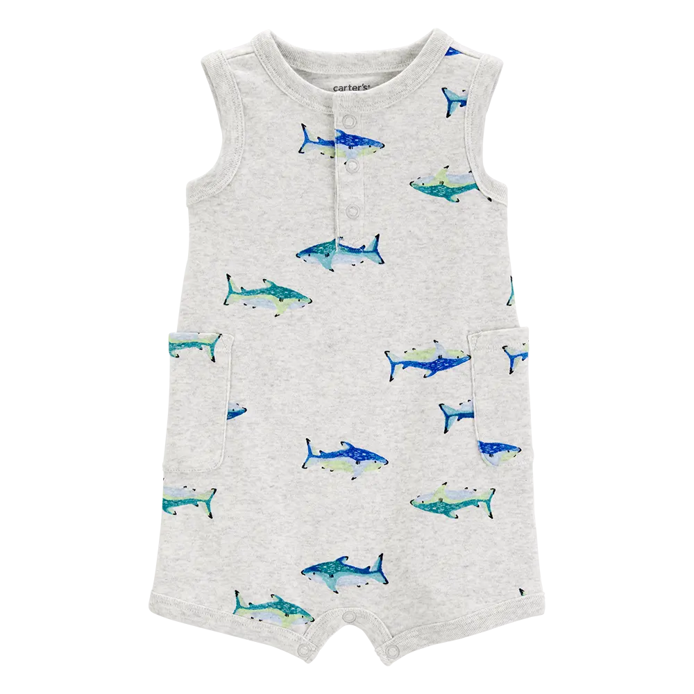 Barboteuse en coton mélangé poisson bébé garçon