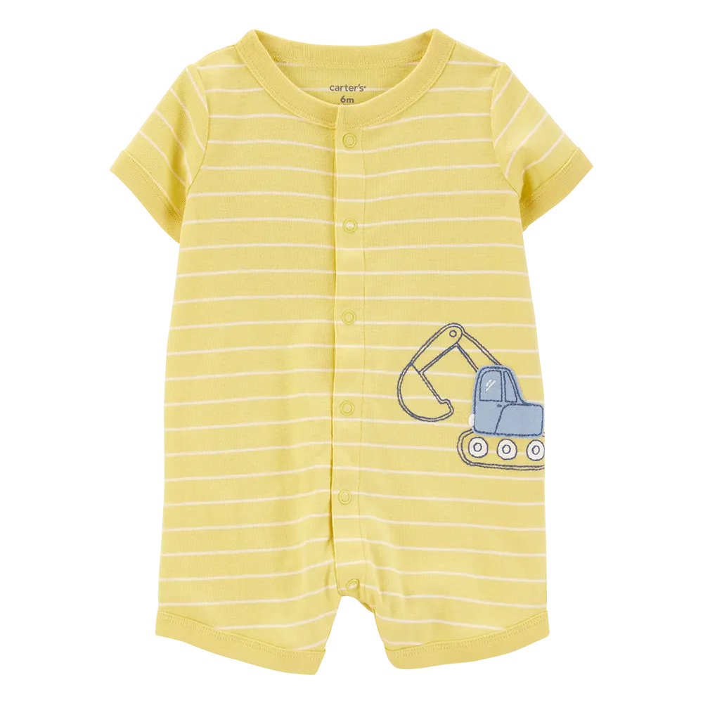Barboteuse rayée chantier bébé garçon - Coton