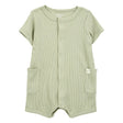 Barboteuse à manches courtes bébé garçon - Olive