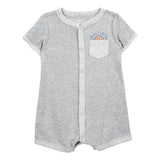 Barboteuse à manches courtes bébé garçon - Gris