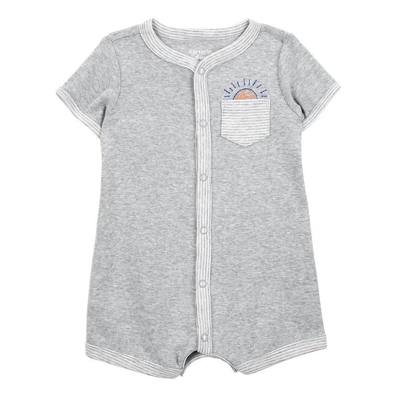 Barboteuse à Manches Courtes Bébé Garçon Carter's - Gris
