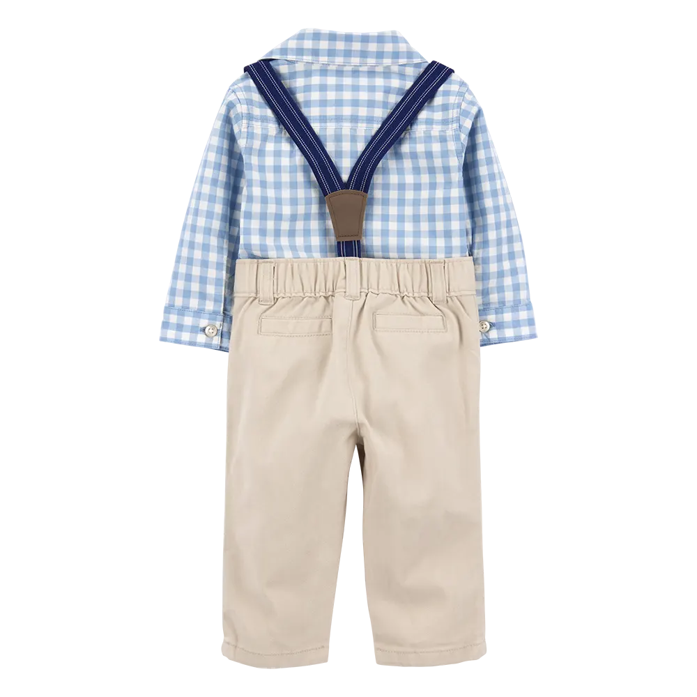 Ensemble 3 Pièces à Bretelles Bébé Garçon Carter's - Vichy