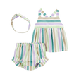 Ensemble 3 pièces rayé pour bébé fille - Coton