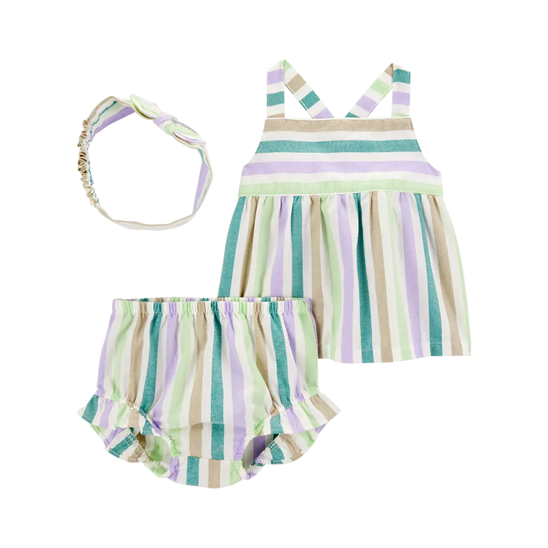 Ensemble 3 Pièces Rayé pour Bébé Fille Carter's - Multi
