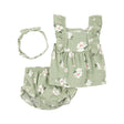 Ensemble 3 pièces en gaze florale bébé fille