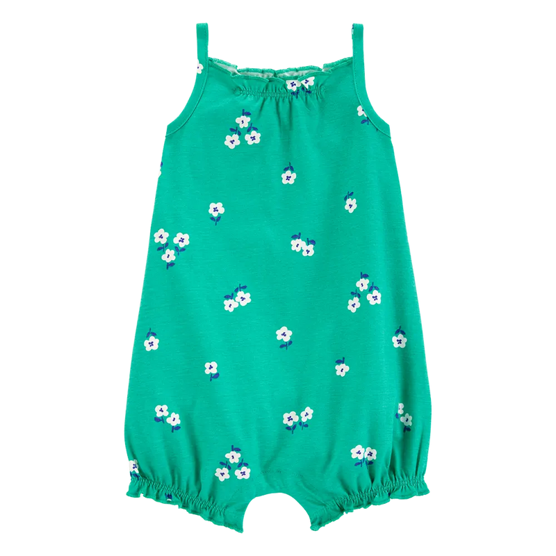 Barboteuse en Coton Bébé Fille Carter's - Floral Vert
