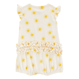 Barboteuse en coton à manches courtes soleil bébé fille