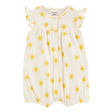 Barboteuse en coton à manches courtes soleil bébé fille