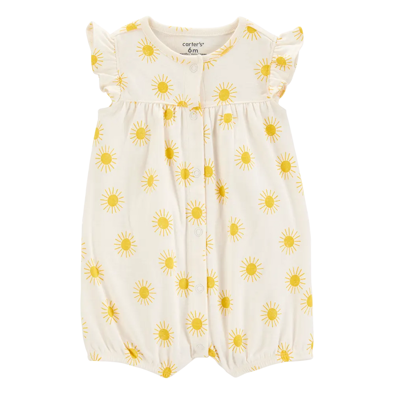 Barboteuse en Coton à Manches Courtes Bébé Fille Carter's - Soleil