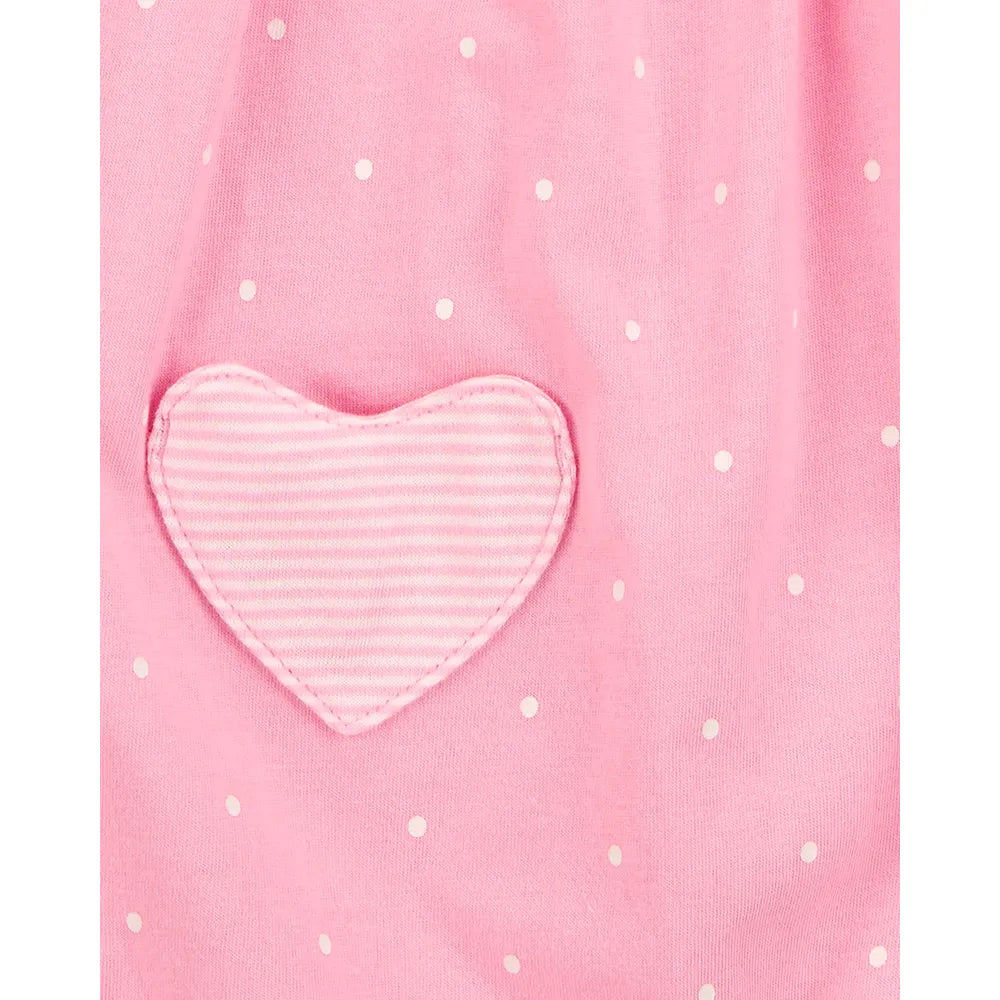 Barboteuse en Coton à Bébé Fille Carter's - Cœurs Rose