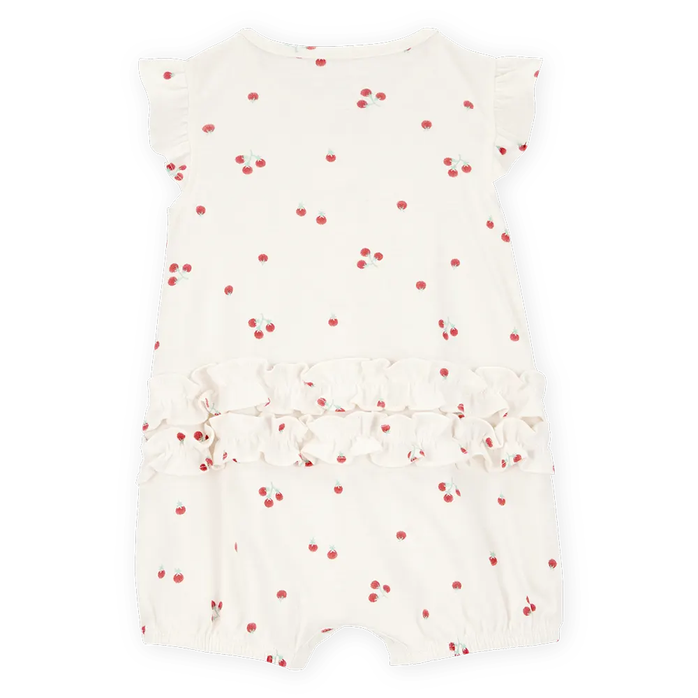 Barboteuse en coton imprimé tomate bébé fille