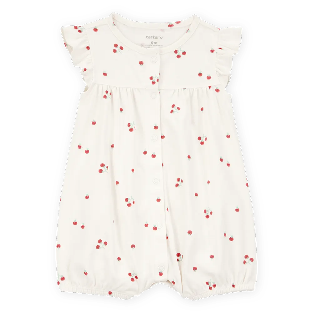 Barboteuse en coton imprimé tomate bébé fille