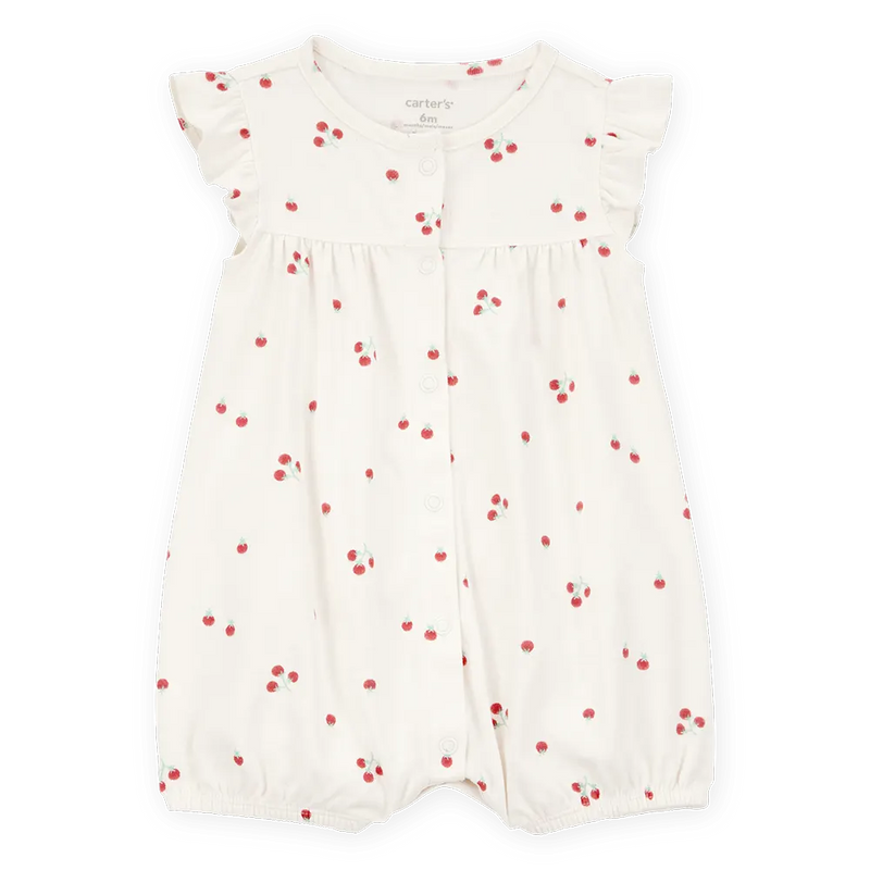 Barboteuse en Coton Bébé Fille Carter's - Tomate