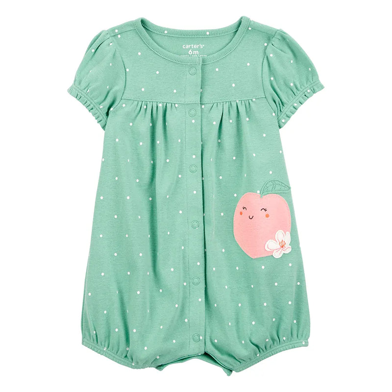 Barboteuse Manches Courtes Bébé Fille Carter's - Vert Pêche