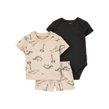 Ensemble 3 pièces dinosaure bébé garçon - Coton