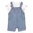 Ensemble salopette courte et t-shirt pompier bébé
