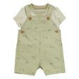 Ensemble t-shirt rayé et salopette courte bébé