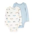Lot de 2 Bodies PurelySoft Bébé Garçon Carter's - Bleu & Ivoire