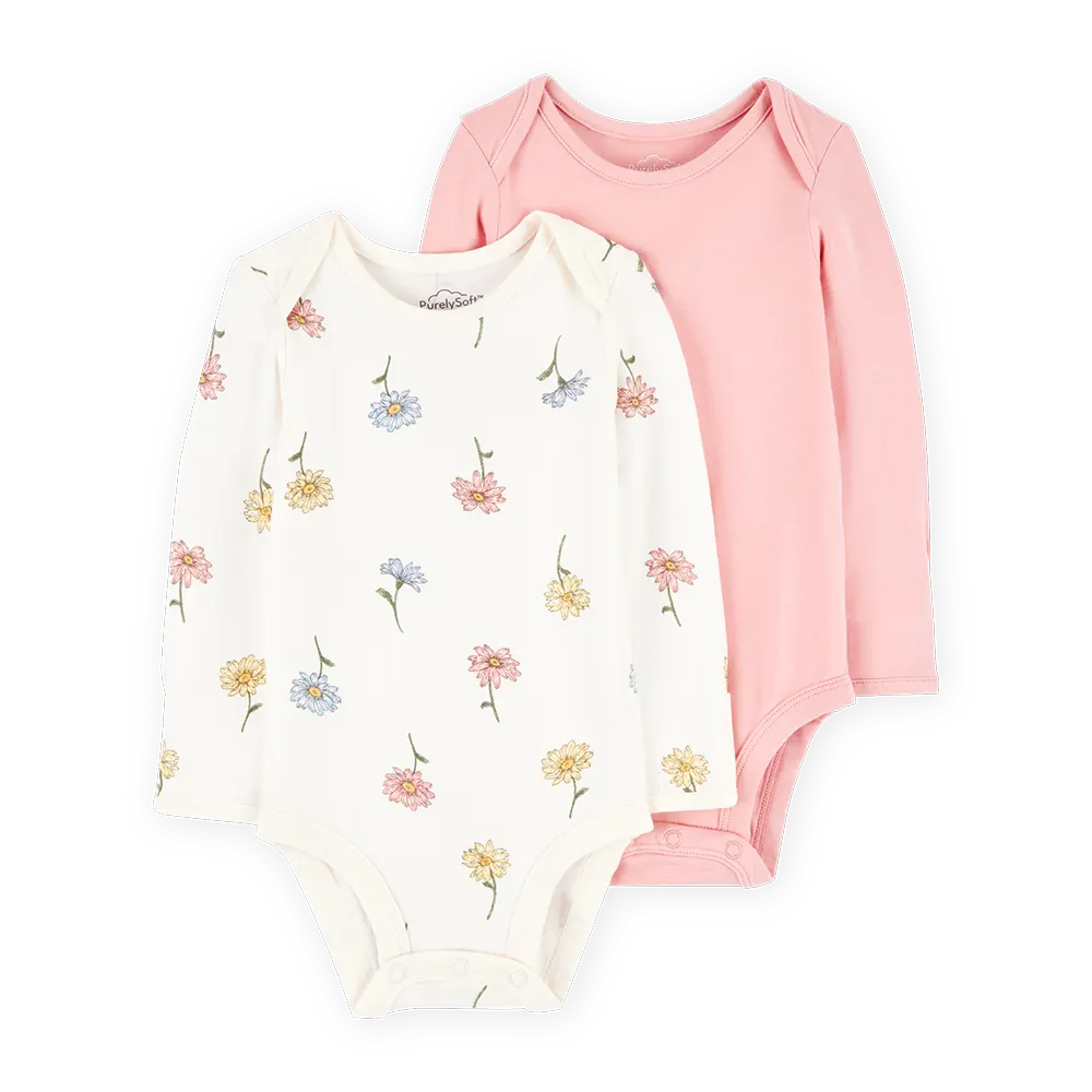 Lot de 2 bodys manches longues PurelySoft bébé fille