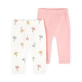 Lot de 2 Pantalons PurelySoft Bébé Fille Carter's - Rose & Ivoire