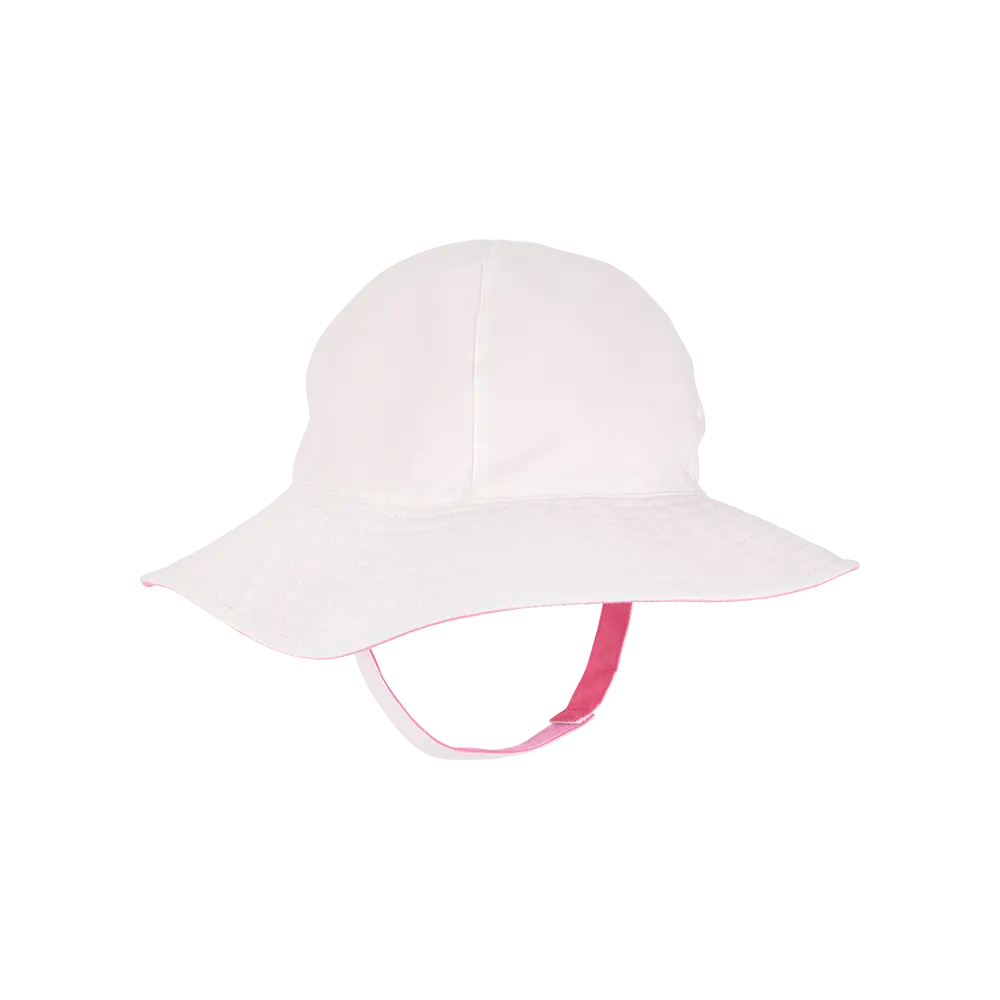 Chapeau de bain réversible bébé fille - Rose/Blanc