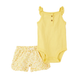 Ensemble body débardeur et short bébé fille - Jaune