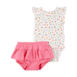 Ensemble body fleuri et cache-couche bébé fille