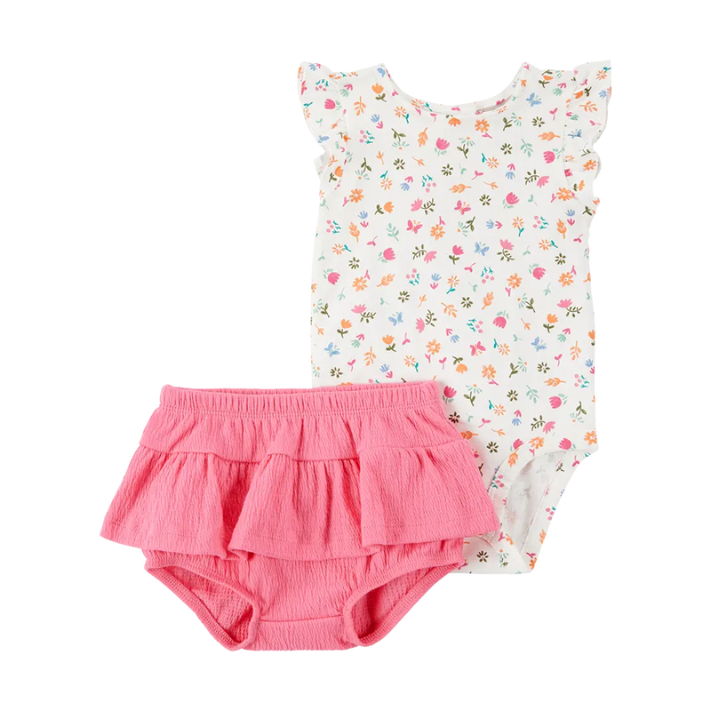 Body Fleuri & Cache-Couche Bébé Fille Carter's - Multi
