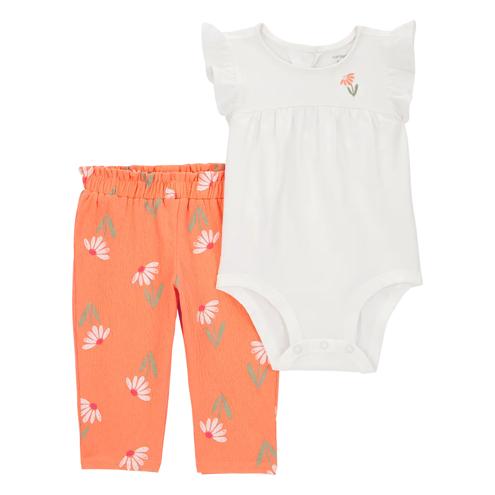 Ensemble body péplum et pantalon bébé fille