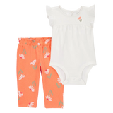 Ensemble body péplum et pantalon bébé fille