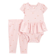 Ensemble body péplum et pantalon arc-en-ciel fille