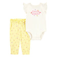 Ensemble body et pantalon "Petite Sœur" bébé fille