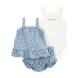 Ensemble 3 pièces à imprimé coquillage bébé fille