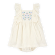 Robe-body à volants florale bébé fille - Ivoire