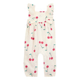 Combinaison à volants et imprimé cerise bébé fille