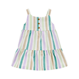 Robe étagée rayée pour bébé fille - Coton