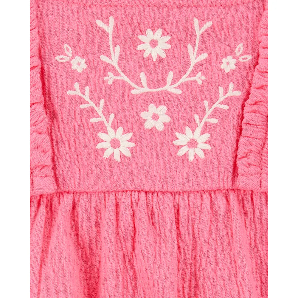 Robe-Body à Volants Bébé Fille Carter's - Florale Rose