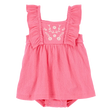 Robe-body à volants florale bébé fille - Rose