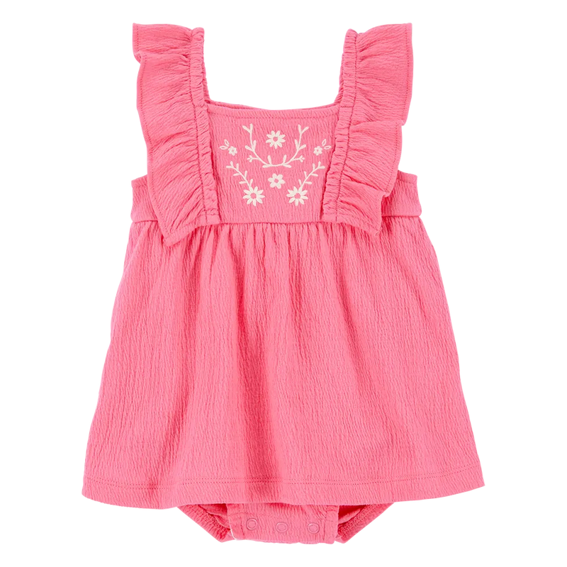 Robe-Body à Volants Bébé Fille Carter's - Florale Rose