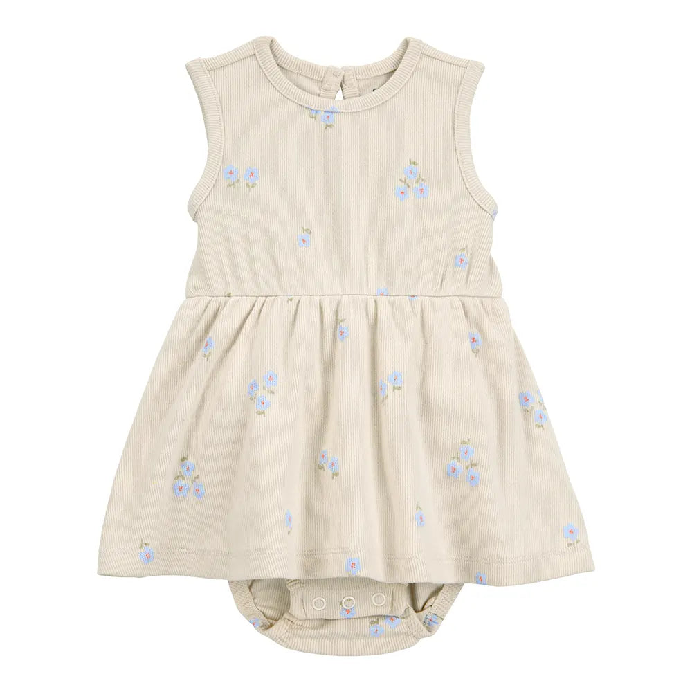Robe-body florale pour bébé fille - Ivoire